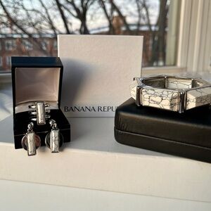 Banana Republic Howlite & Silver Jewelry Set